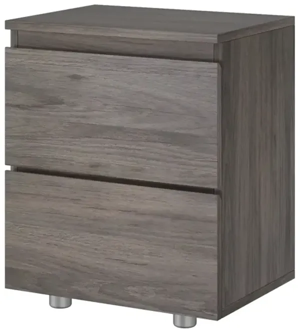 2-Drawer Gray Nightstands Side Table Bedside Table 18.9 in. H x 15.7 in. W x 11.6 in. D