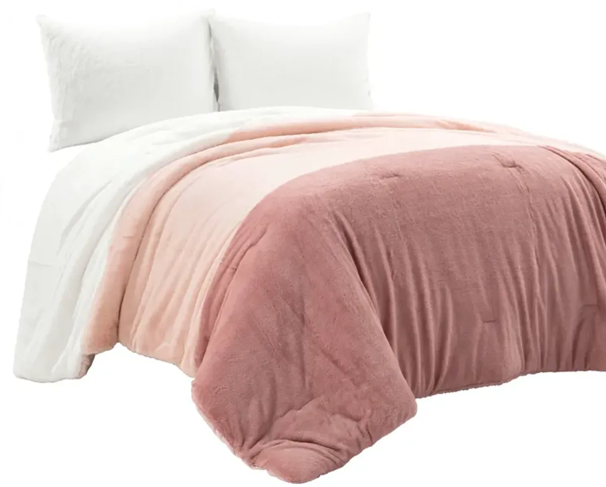 Farmhouse Color Block Ultra Soft Faux Fur All Season Kids Comforter 3-Pc Set