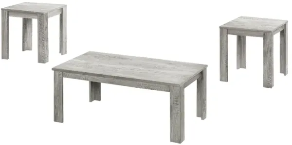 Monarch Specialties I 7860P Table Set, 3pcs Set, Coffee, End, Side, Accent, Living Room, Laminate, Grey, Transitional