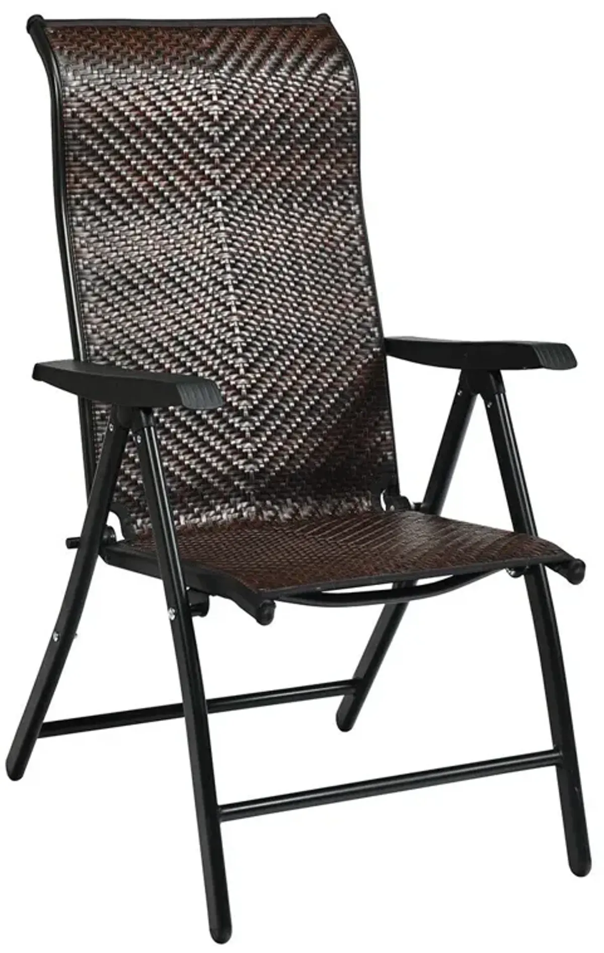 Patio Rattan Folding Chair with Armrest