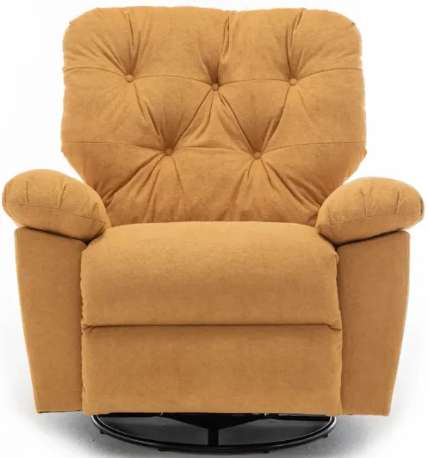 Mondawe Relaxing Recliner Swivel Chair, Soft Artificial Fleece Glider with Side Pocket