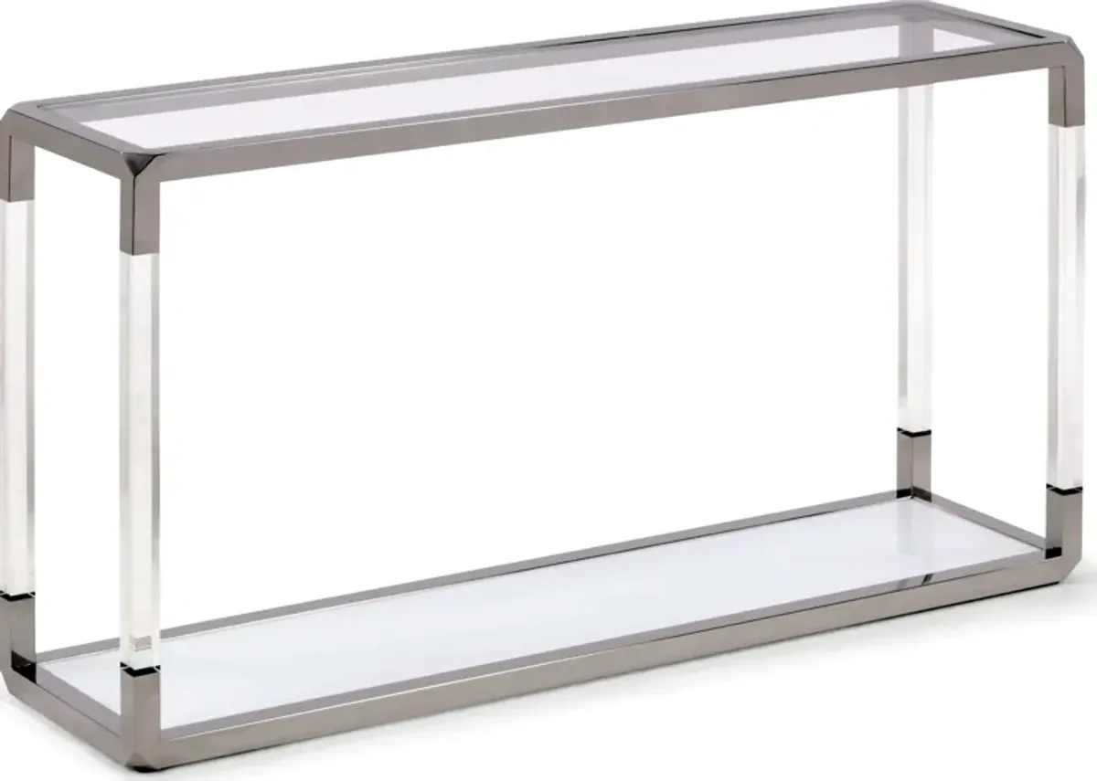 Jasper Console Table in Acrylic/White Glass/PSS