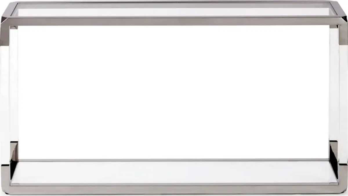 Jasper Console Table in Acrylic/White Glass/PSS