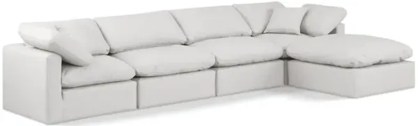 Meridian Furniture Indulge Cream Vegan Leather Modular Sectional