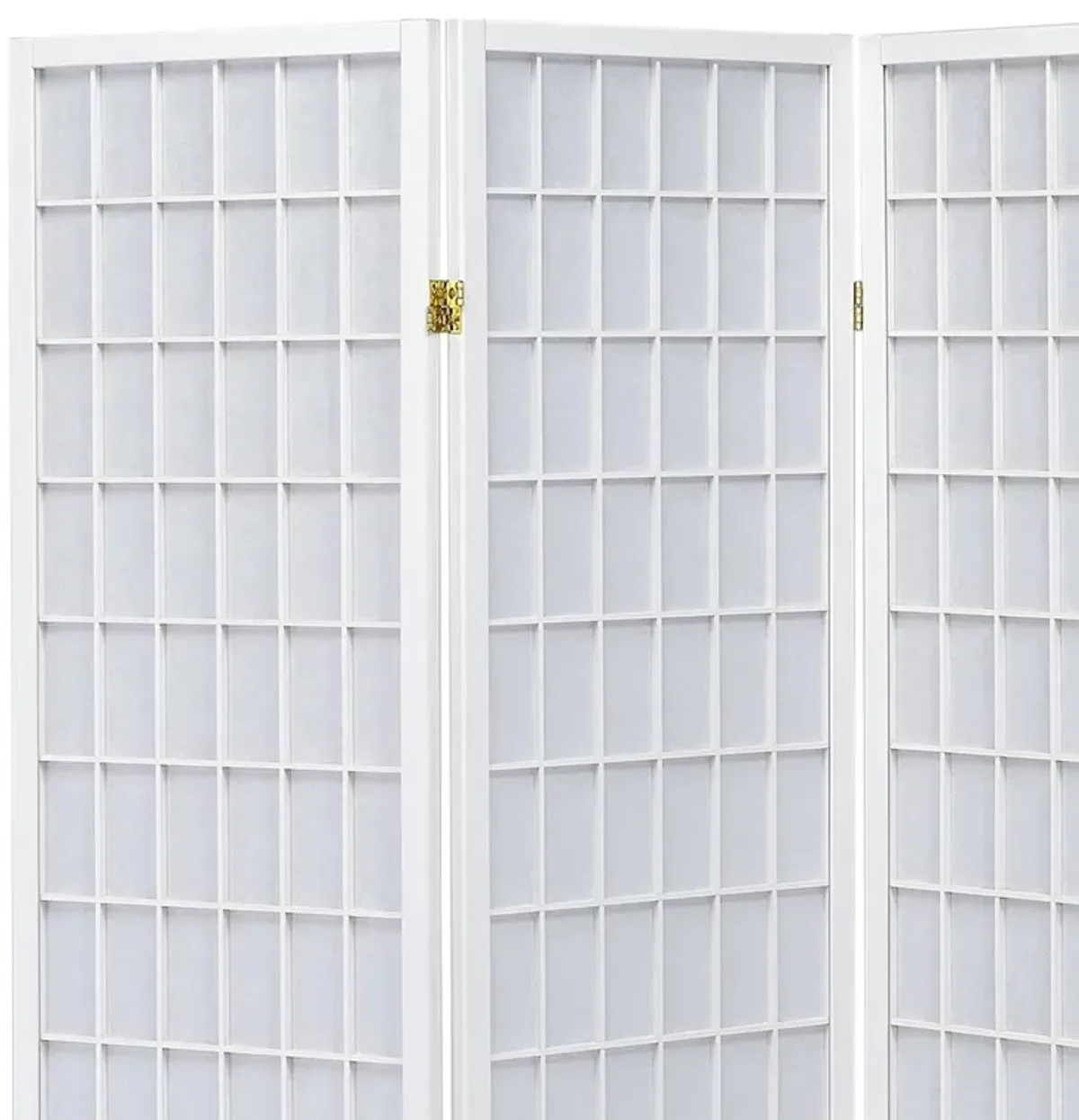 Contemporary Style Four Panel Folding Screen, White-Benzara