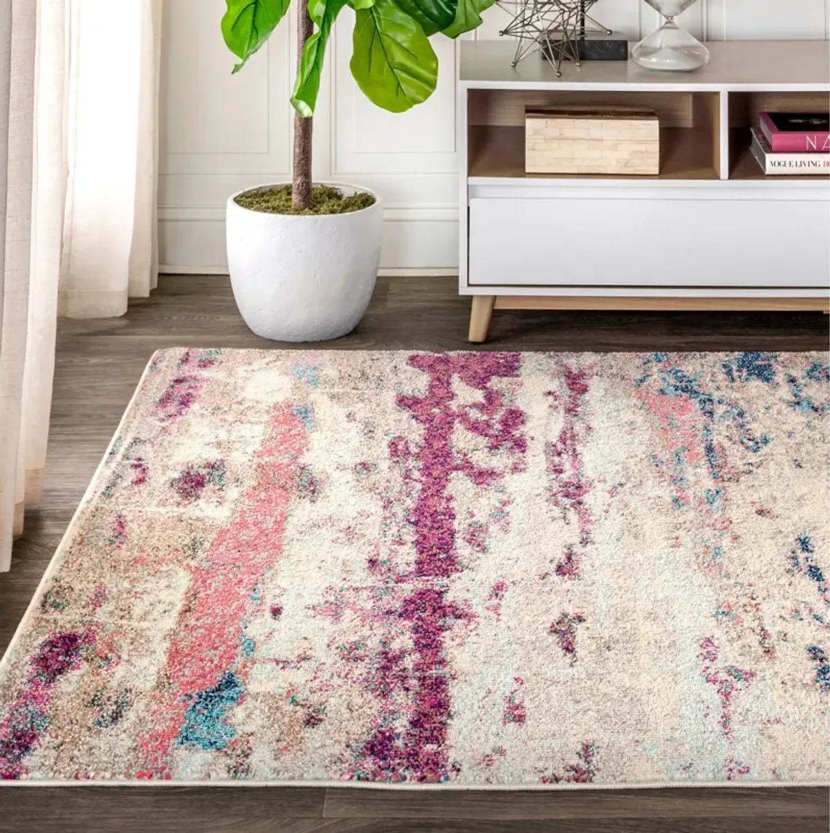 Contemporary Pop Modern Abstract Brushstroke Area Rug