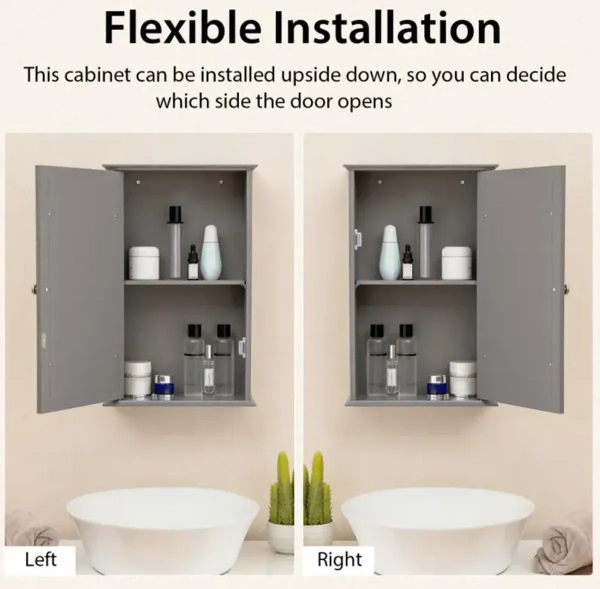 Hivvago Bathroom Wall Cabinet with Single Mirror Door and Adjustable Shelf