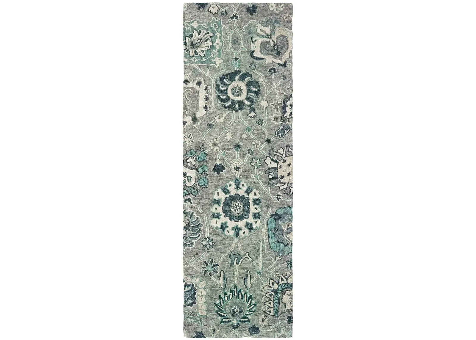 Zahra 2'6" x 8' Grey Rug