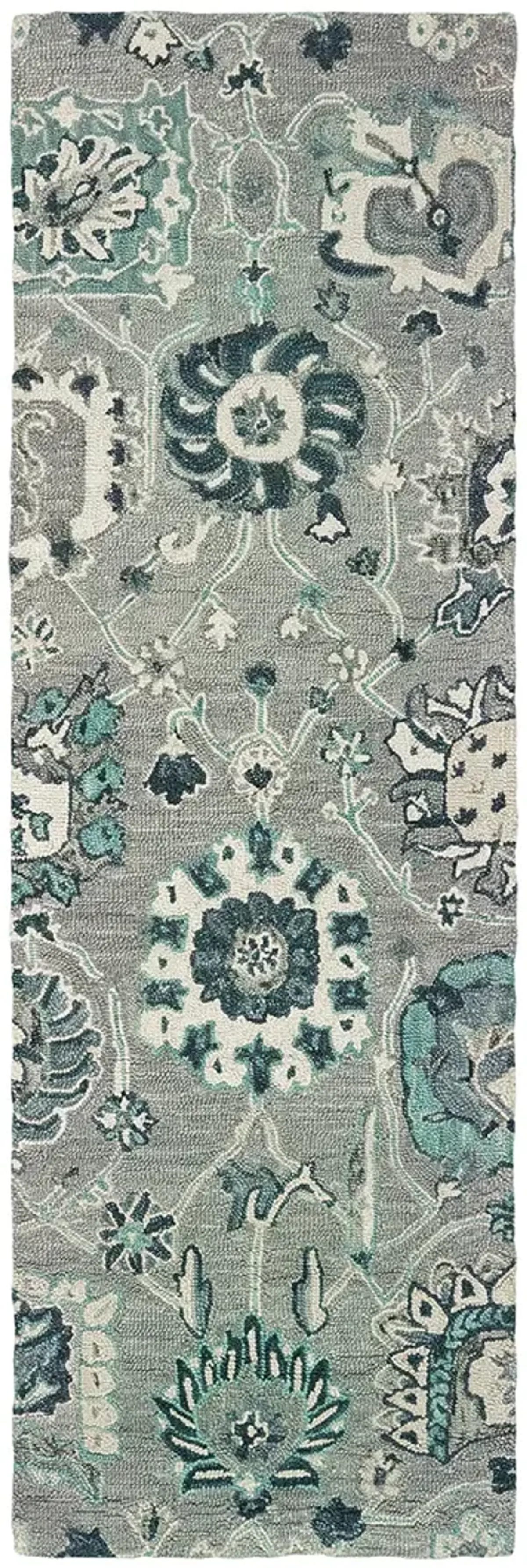 Zahra 2'6" x 8' Grey Rug