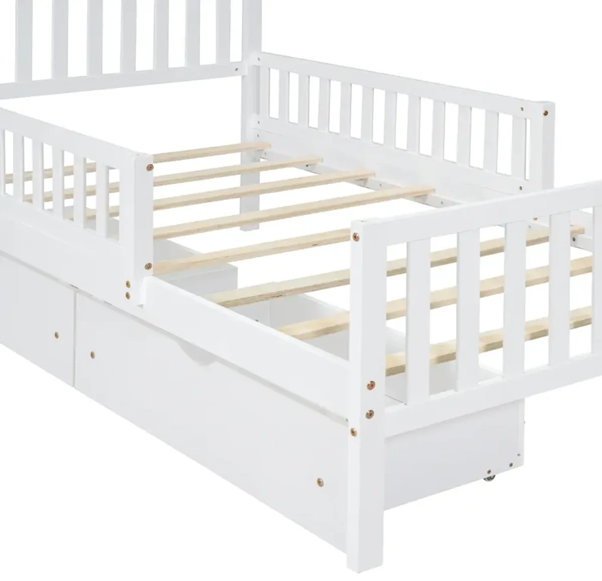 Merax Platform Bed with Guardrails