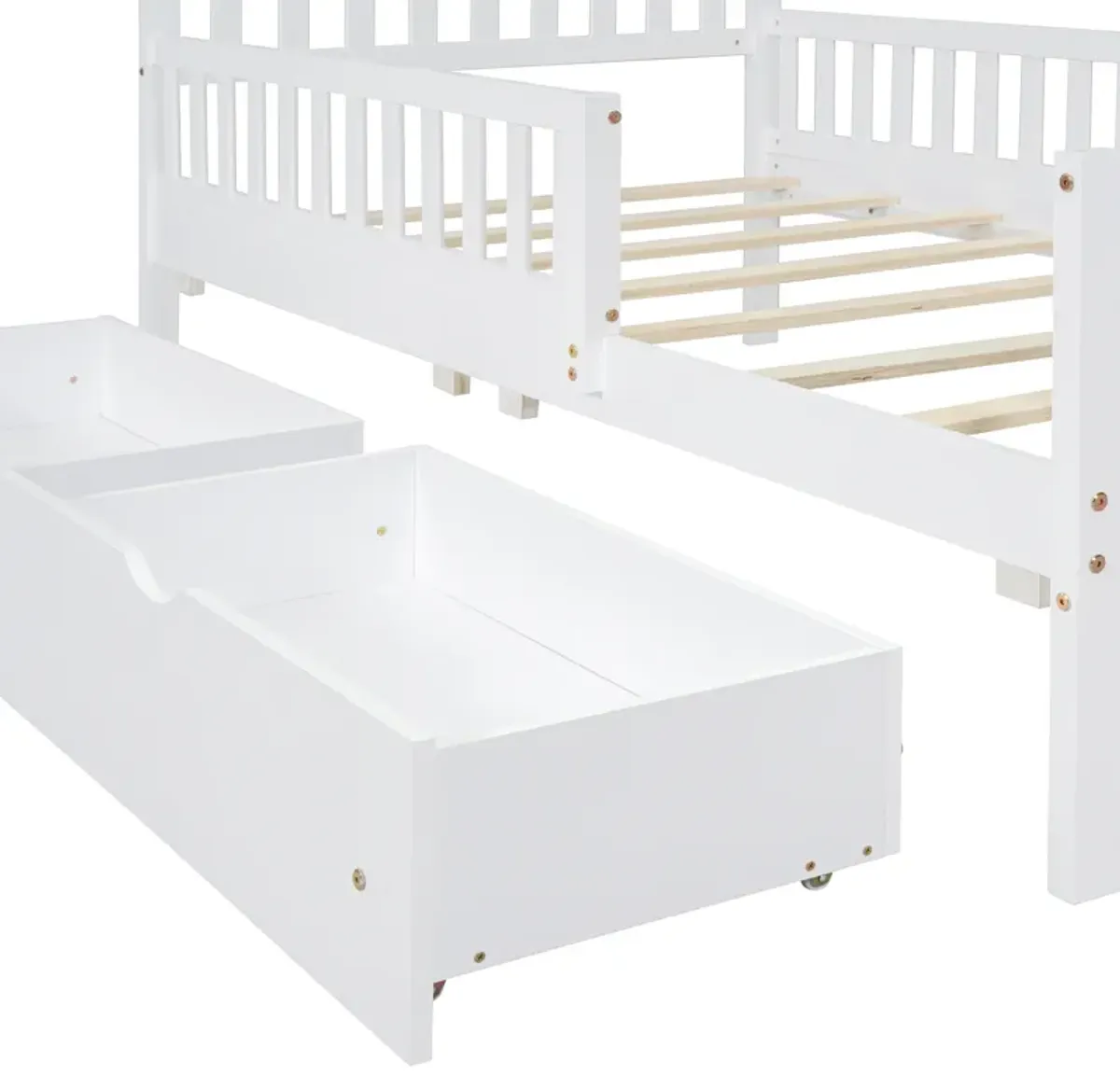 Merax Platform Bed with Guardrails