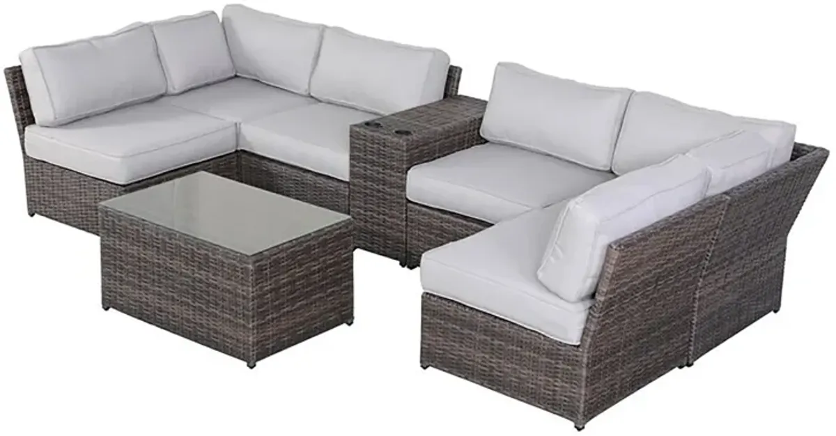 Living Source International Wicker Fully Assembled 4 - Person Seating Group with Cushions New (Brown)