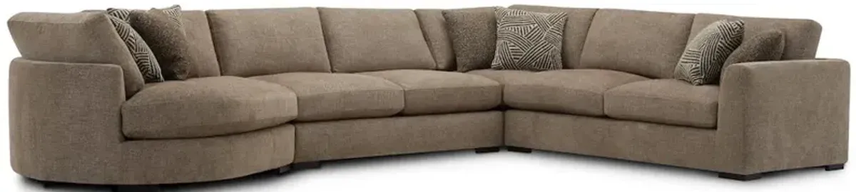 Parker Living The Bump - Alistair Fossil 4 Piece Modular Sectional