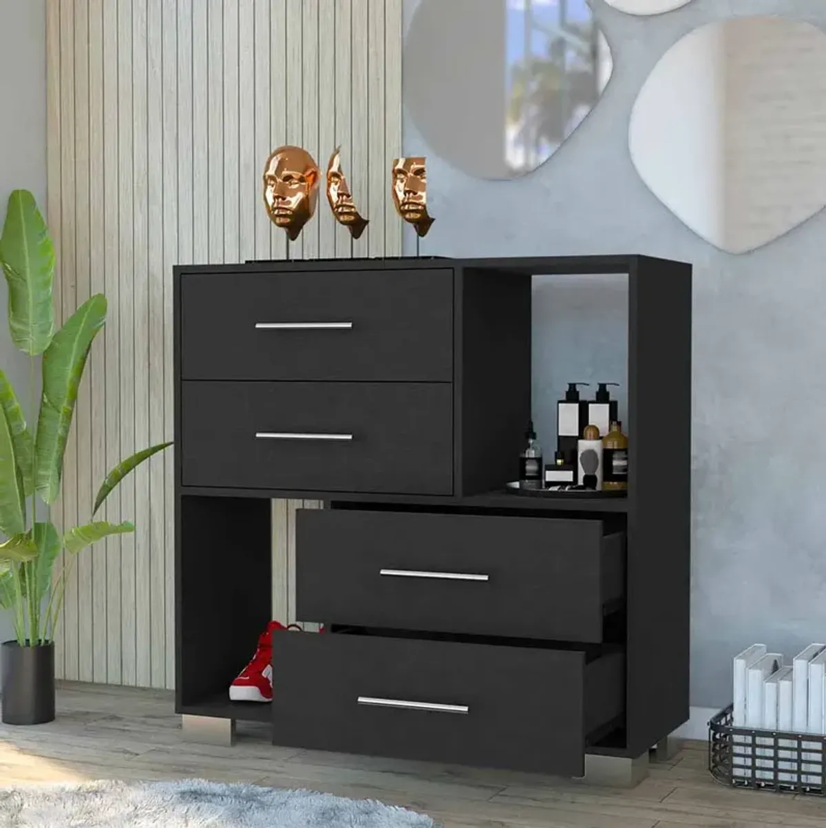 Dresser Hetzs, Bedroom, Black