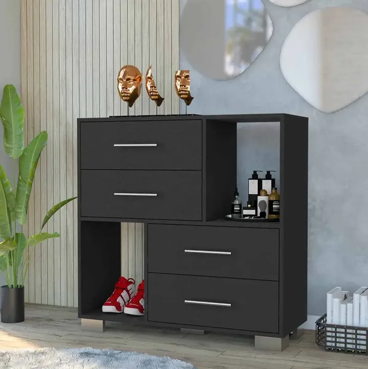 Dresser Hetzs, Bedroom, Black