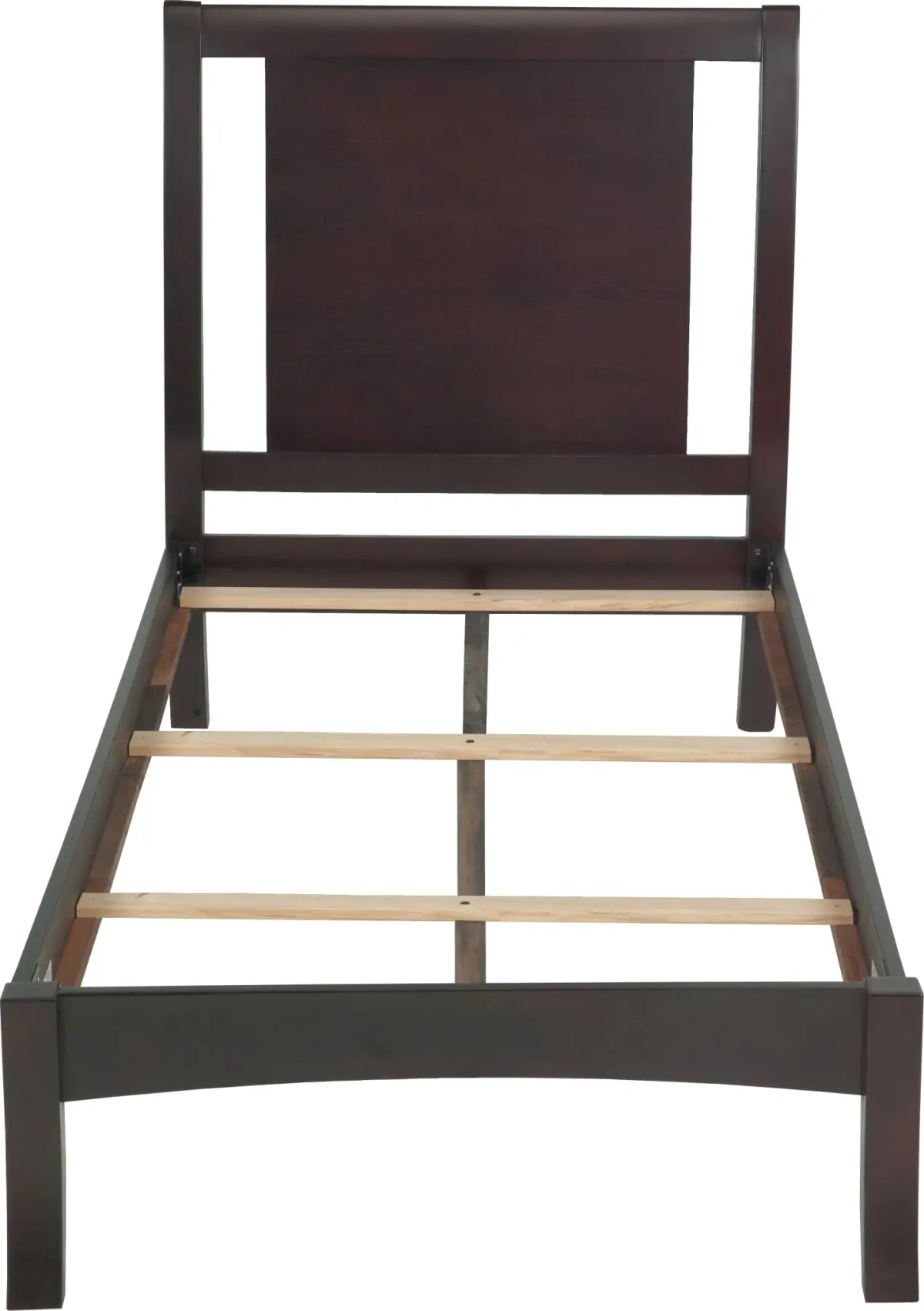 Nevis Twin Size Low Profile Sleigh Bed in Espresso