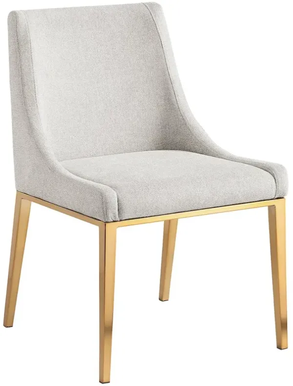 Meridian Furniture Haines Beige Linen Textured Polyester Fabric Dining Chair