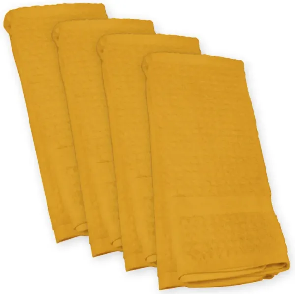 Set of 4 Yellow Traditional Dish Towels 26"