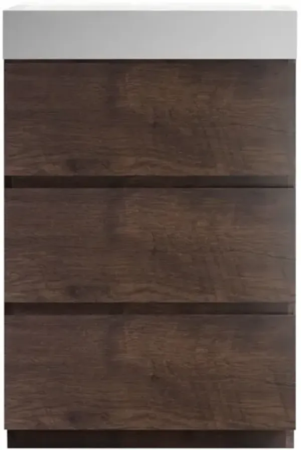 Alice 24" Walnut Bathroom Vanity with Sink & Large Storage