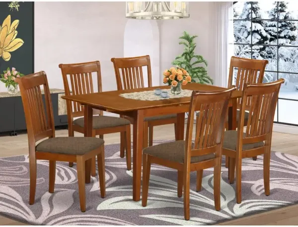 East West Furniture 7 Pc dinette set for small spaces-Kitchen Table and 6 Dining Chairs