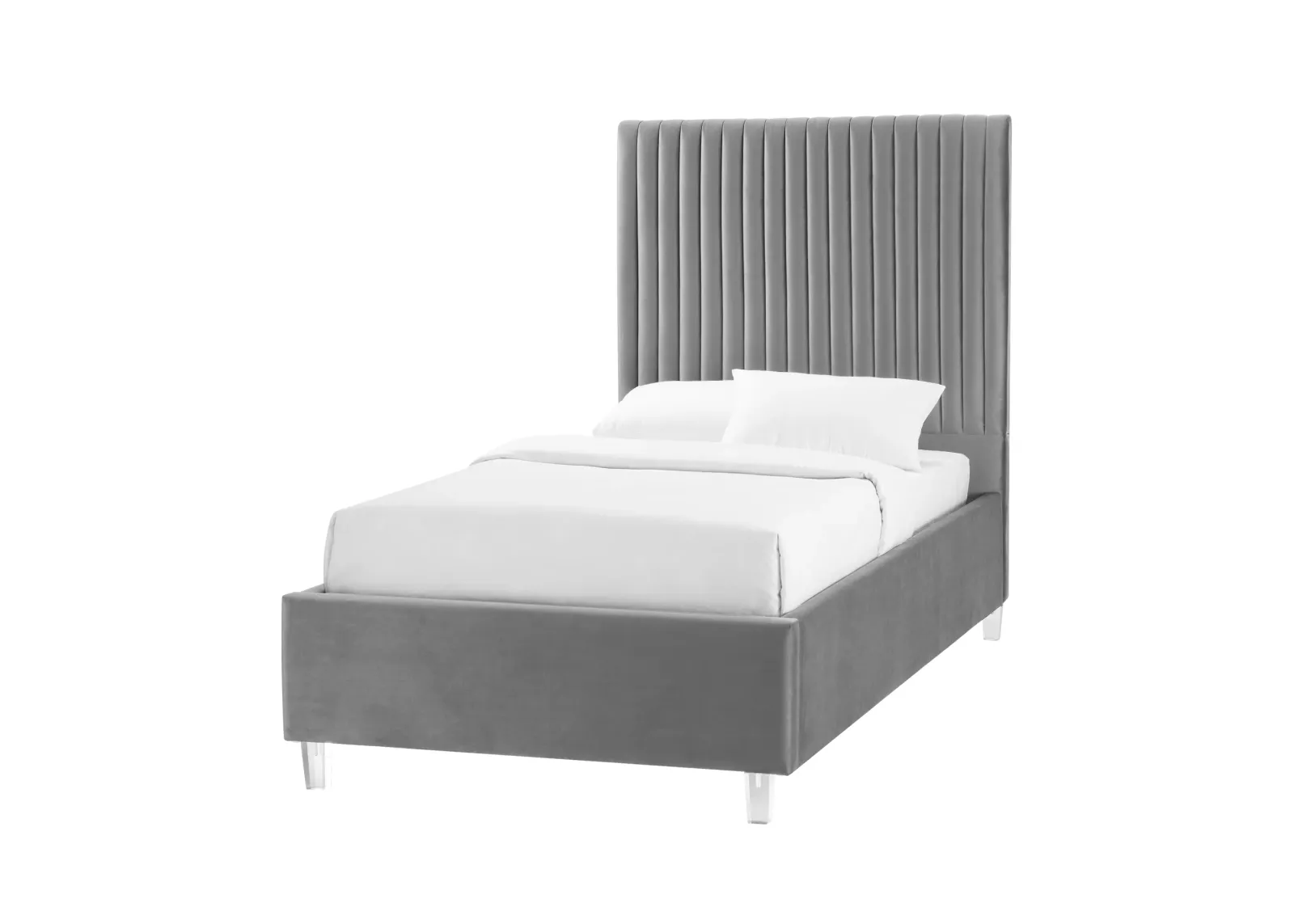 Inspired Home Jaylanie Velvet Platform Bed