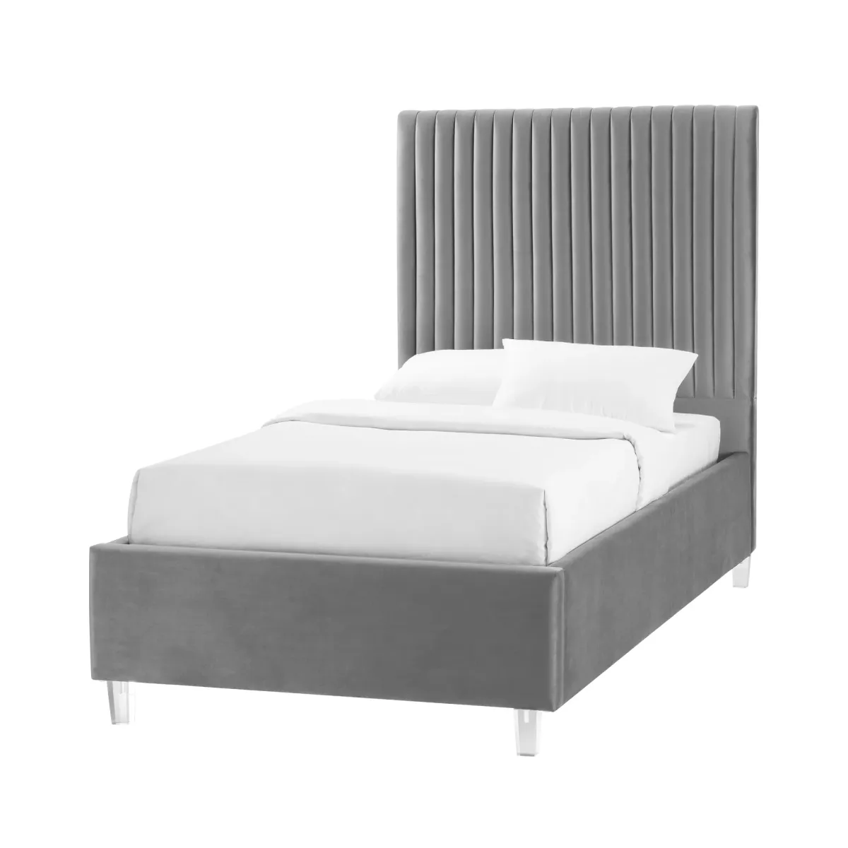 Inspired Home Jaylanie Velvet Platform Bed