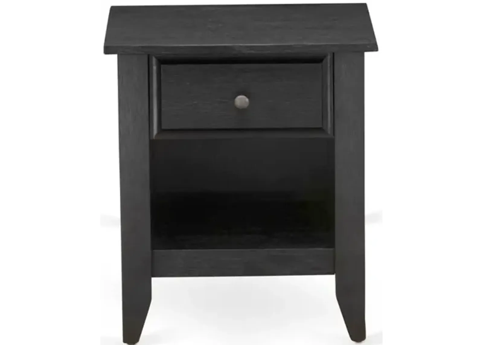 East West Furniture GA-06-ET Modern Nightstand Bedroom with 1 Wooden Drawer, Stable and Sturdy Constructed - Wire Brushed Black Finish