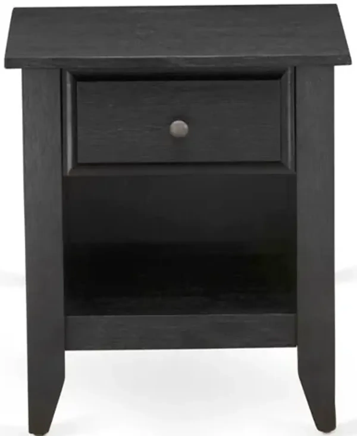 East West Furniture GA-06-ET Modern Nightstand Bedroom with 1 Wooden Drawer, Stable and Sturdy Constructed - Wire Brushed Black Finish