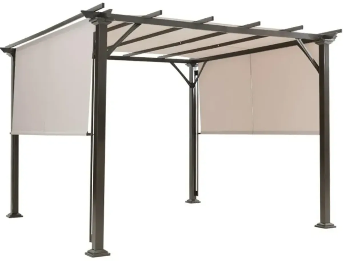 Hivvago 10 x 10 Feet Metal Frame Patio Furniture Shelter-Beige