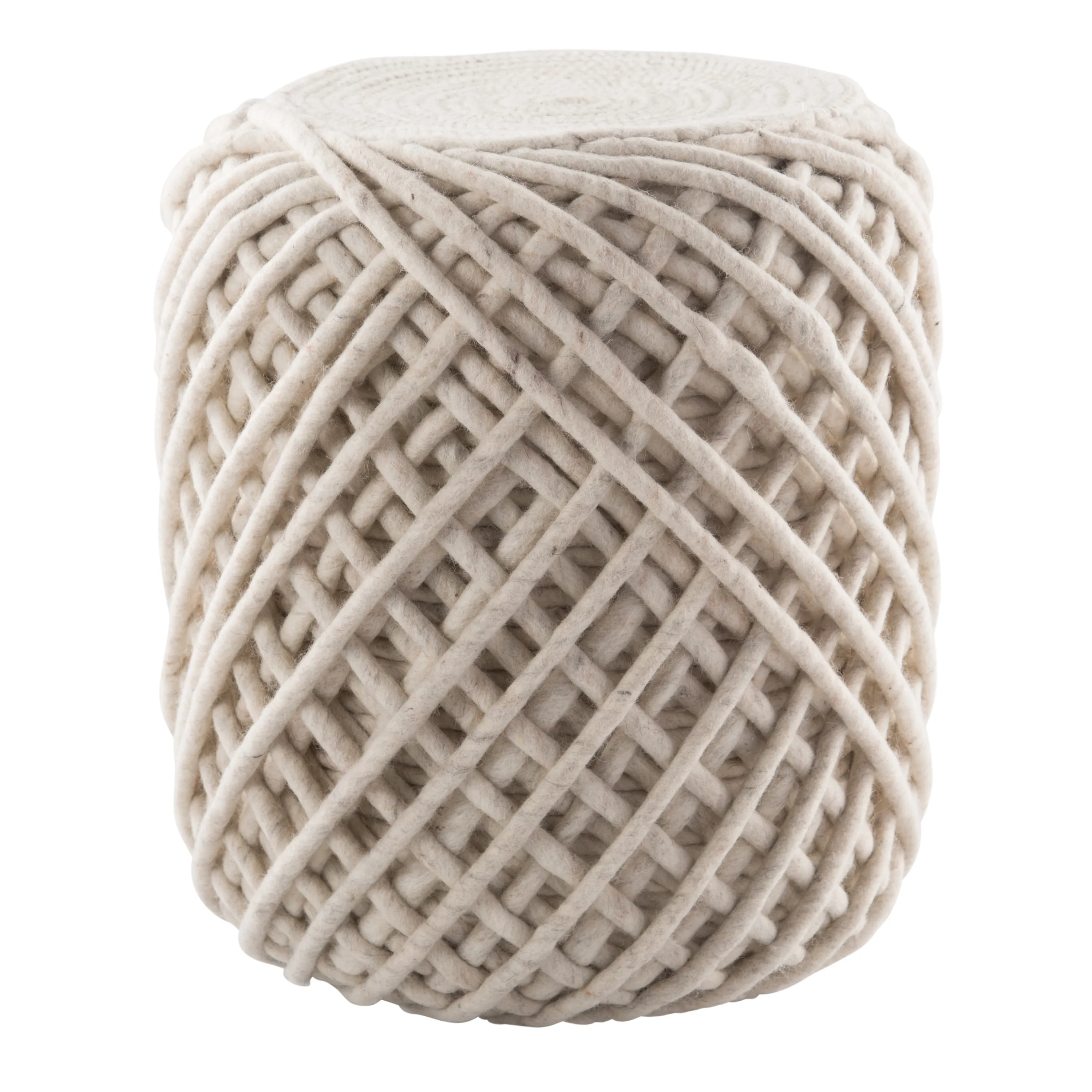 SCANDINAVIA POUF CYL White Gry