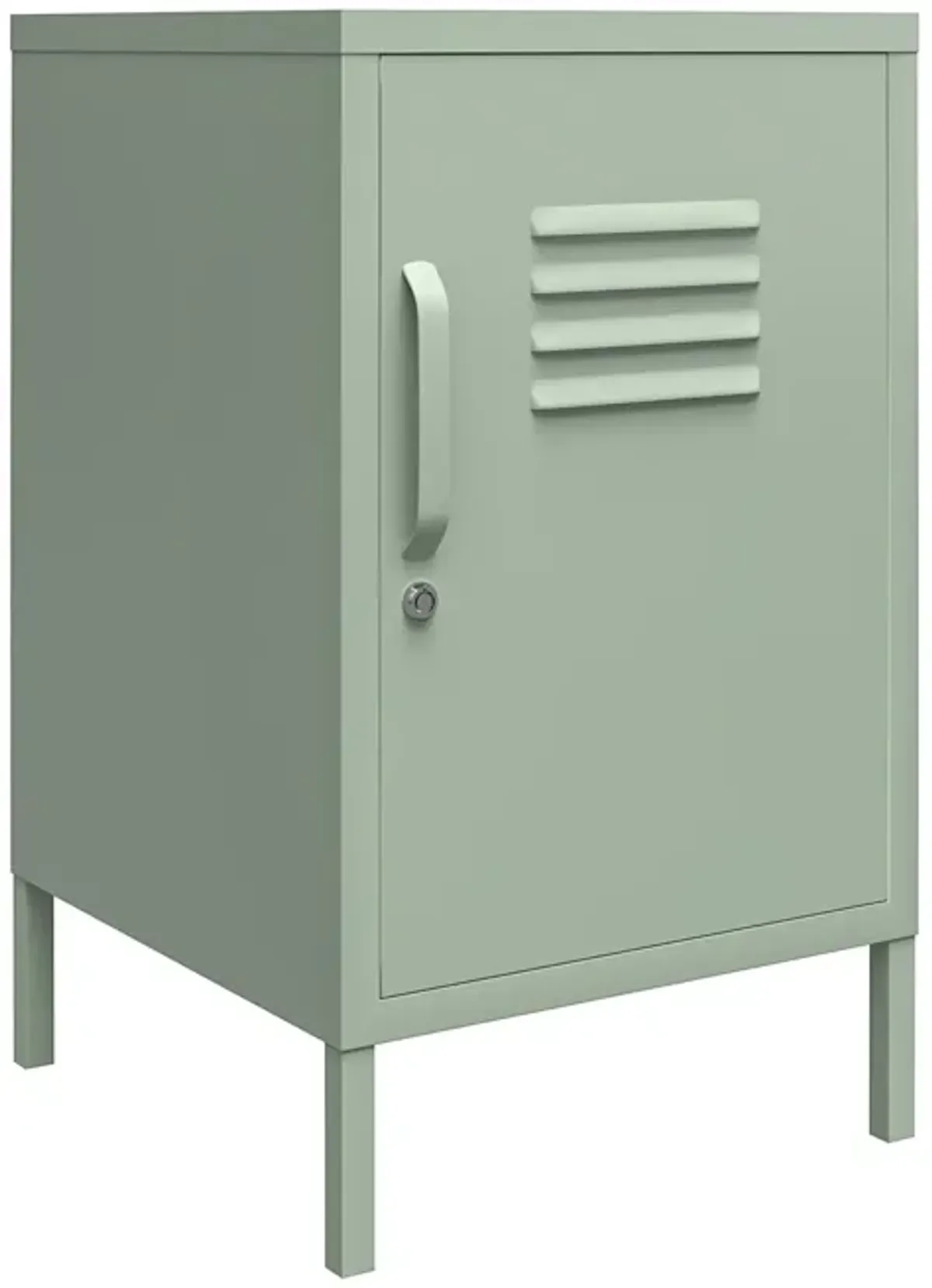 RealRooms Shadwick 1 Door Metal Locker Style Livingroom End Table