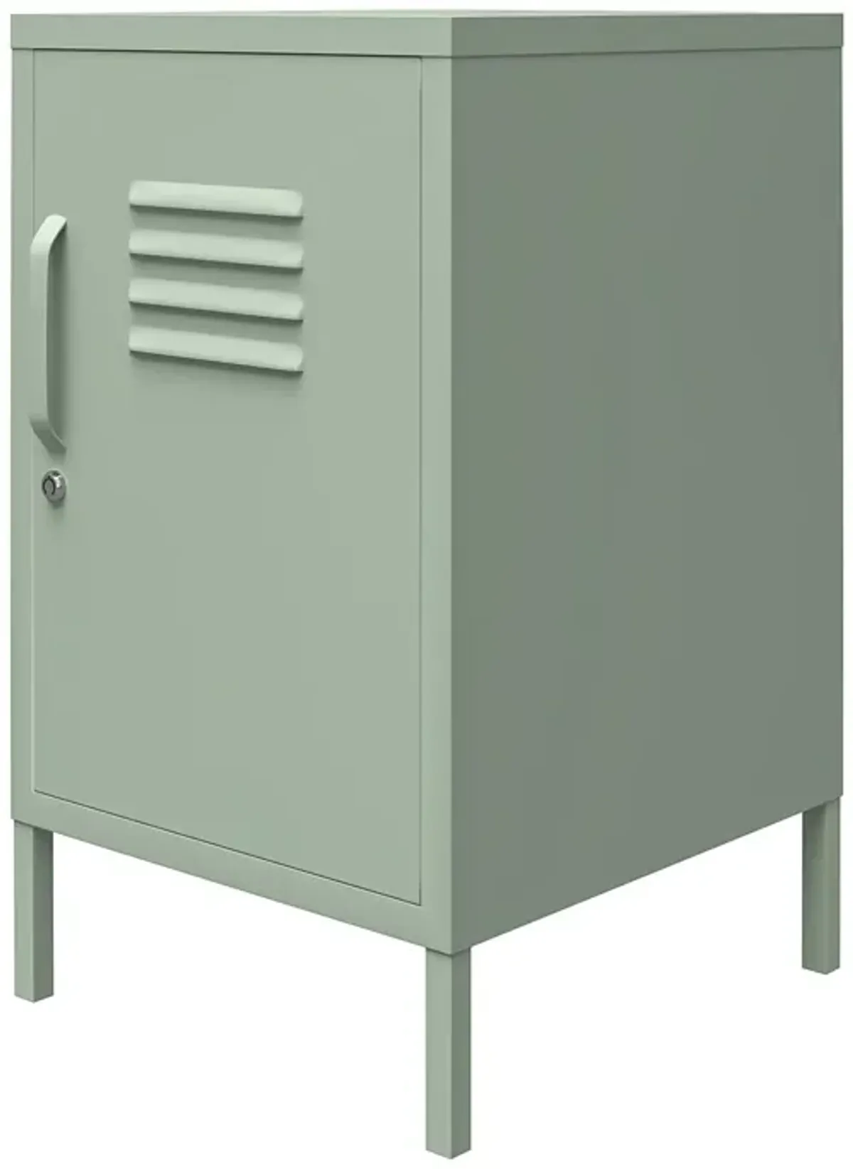 RealRooms Shadwick 1 Door Metal Locker Style Livingroom End Table