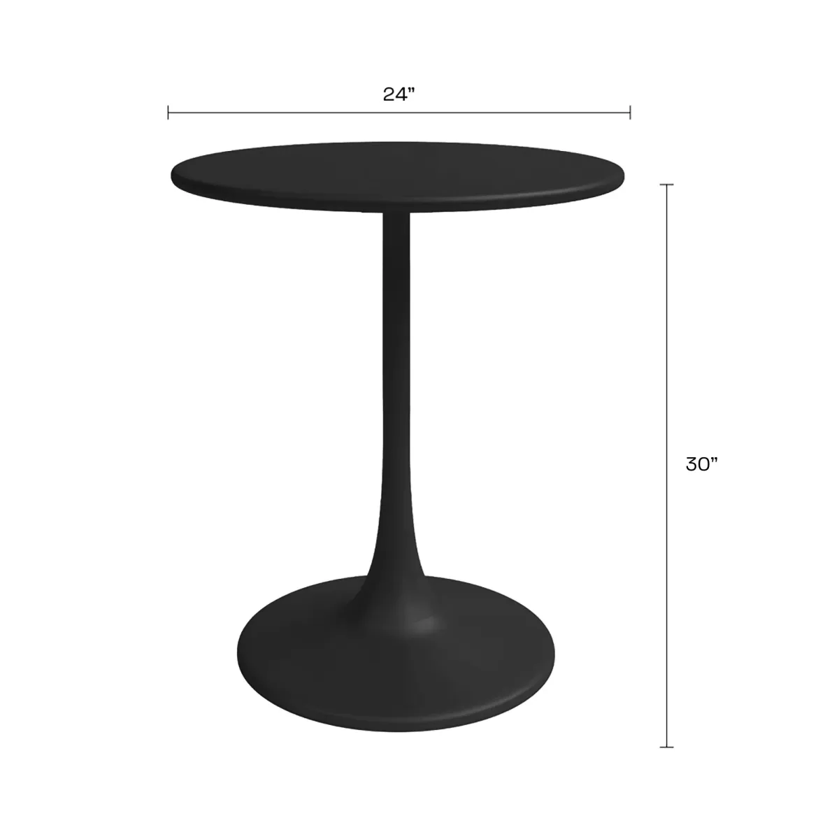 KURV® OUTDOOR & INDOOR ROUND 24" STEEL BISTRO TABLE