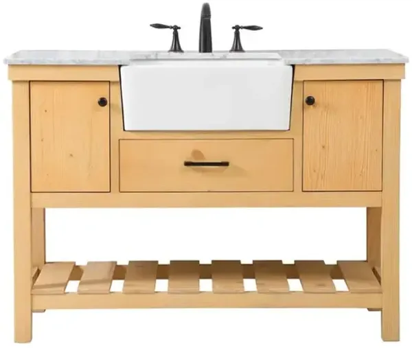 Elegant Kitchen and Bath 48 inch Single bathroom vanity in natural wood