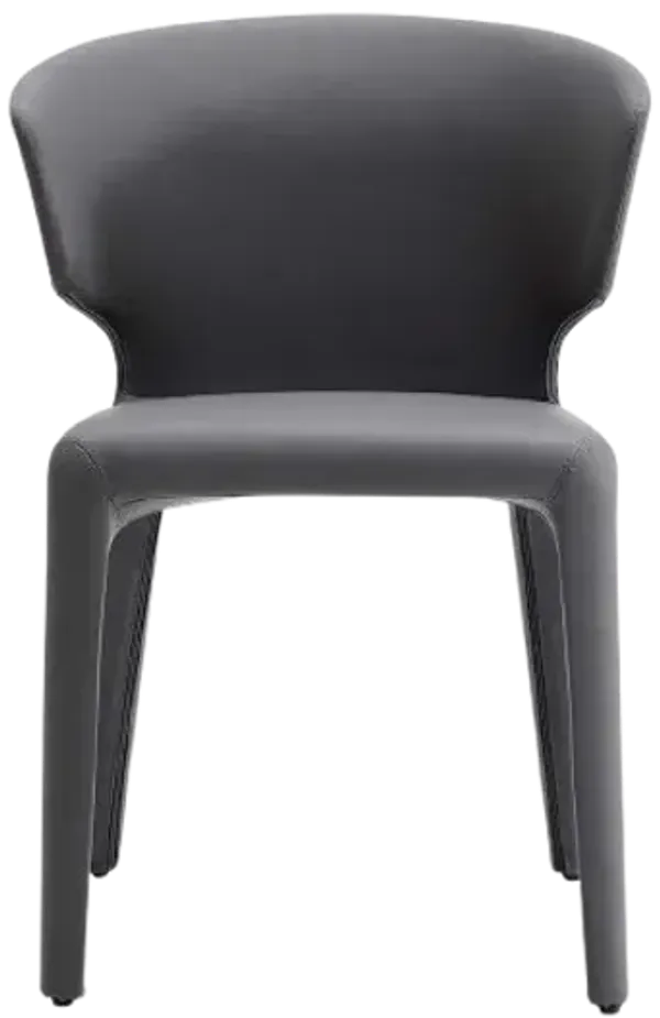 Conrad Gray Leather Dining Chairs (Set of 2)