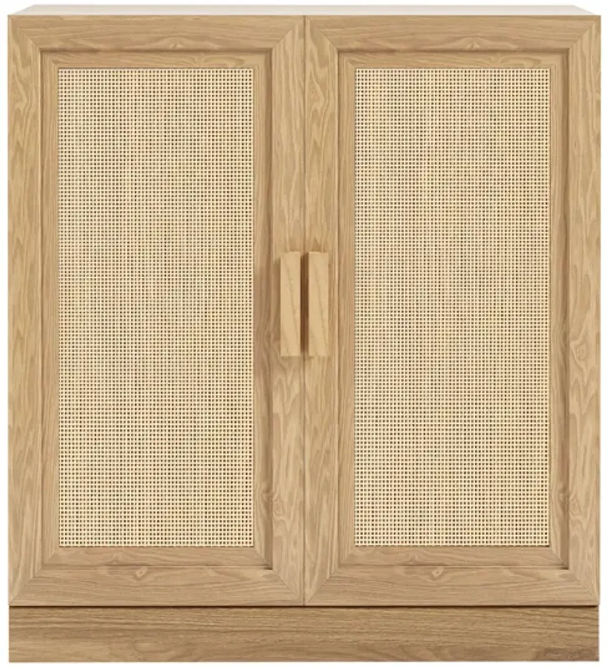 Wood Accent Cabinet, Storage Organizer with Adjustable Shelves for Kitchen Living Room