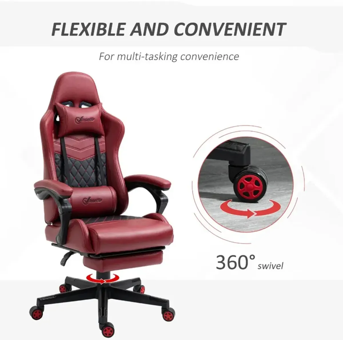 Red Gaming Throne: Reclining Chair with Lumbar Support and PU Leather