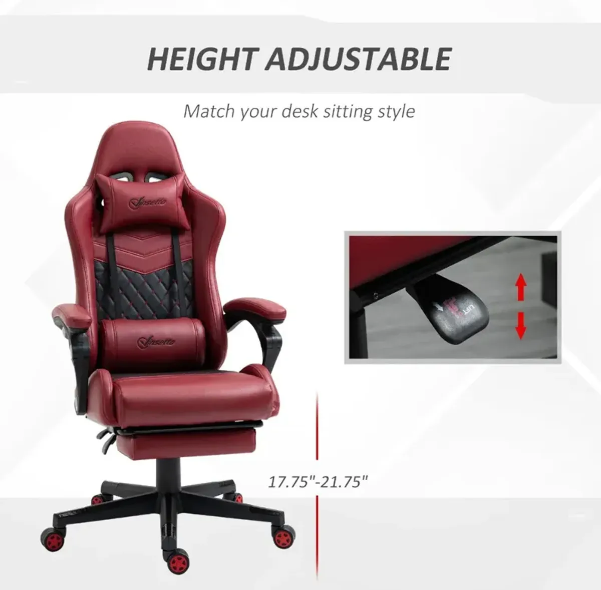 Red Gaming Throne: Reclining Chair with Lumbar Support and PU Leather