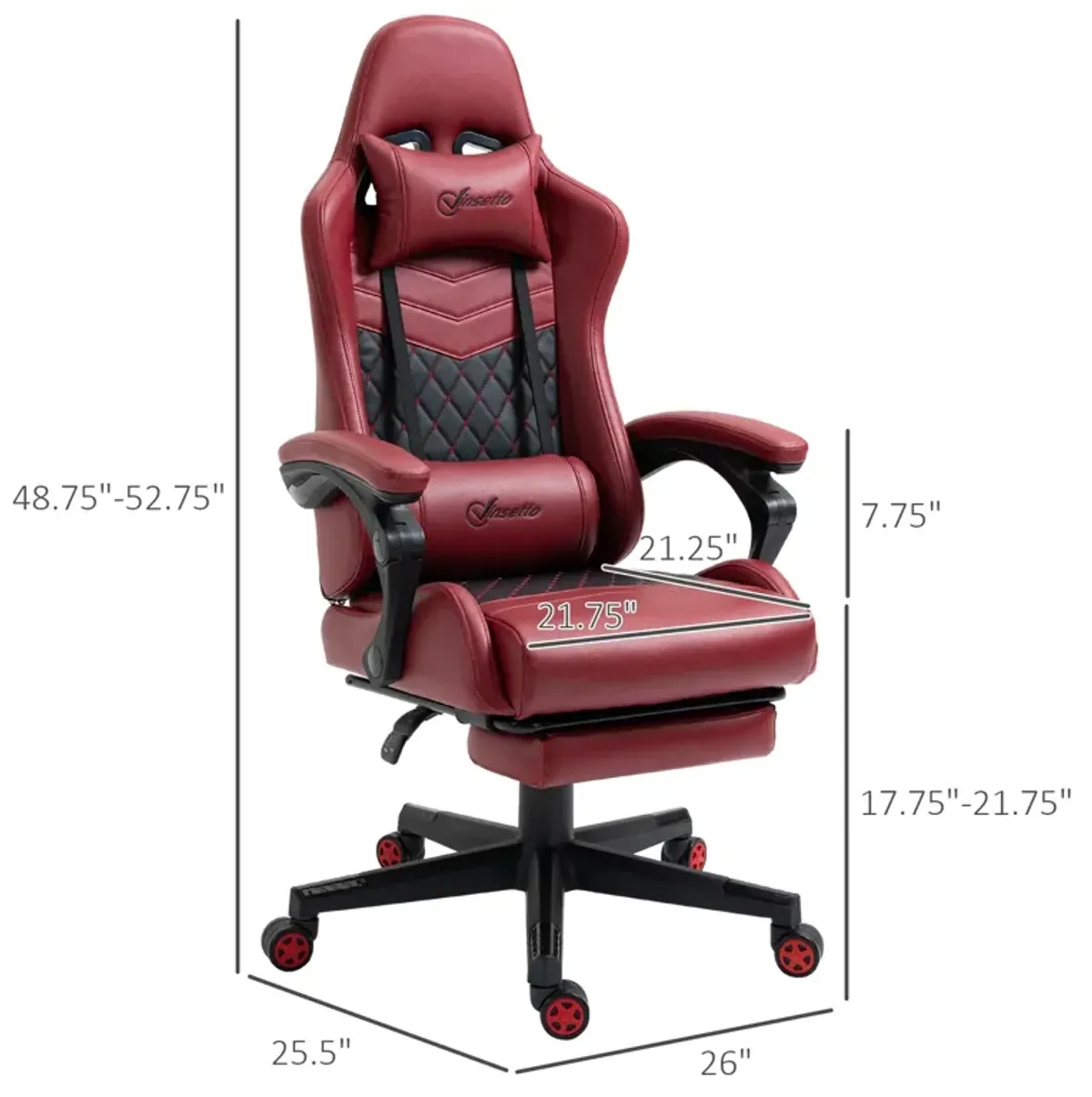 Red Gaming Throne: Reclining Chair with Lumbar Support and PU Leather