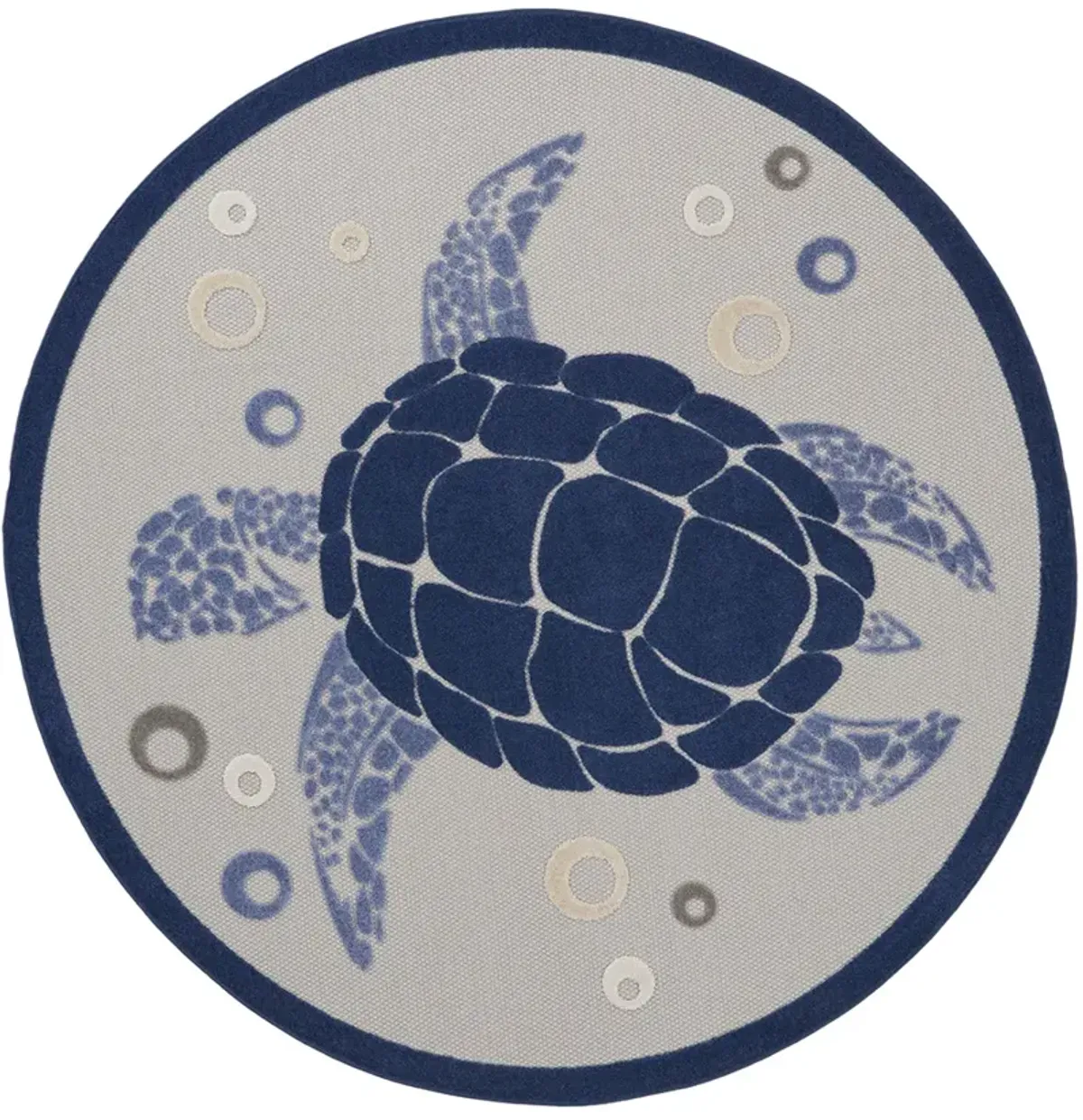 Aloha ALH27 Navy/Blue 7'10" x Round Rug