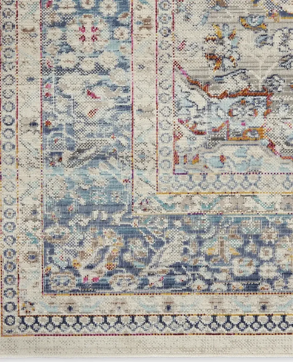 Vintage Kashan VKA07 Ivory/Blue 4' x 6' Rug