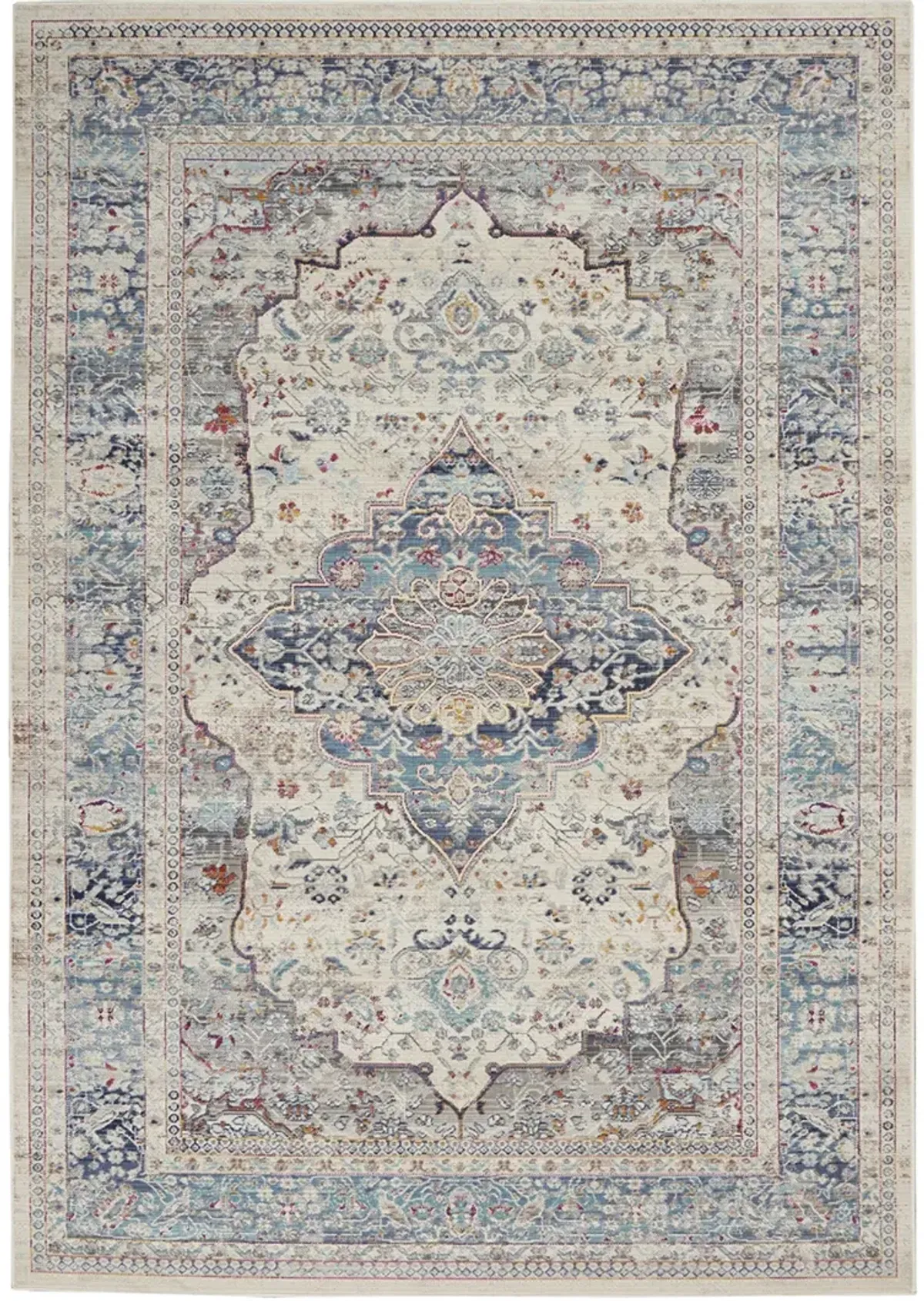 Vintage Kashan VKA07 Ivory/Blue 4' x 6' Rug