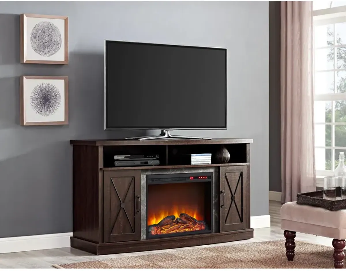 Barrow Creek Electric Fireplace Space Heater TV Stand for TVs up to 60"