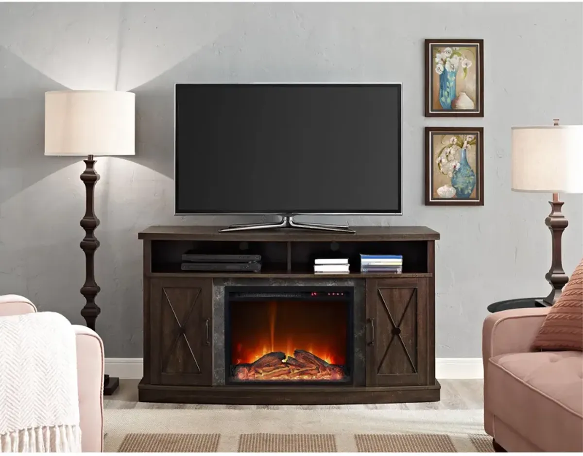 Barrow Creek Electric Fireplace Space Heater TV Stand for TVs up to 60"