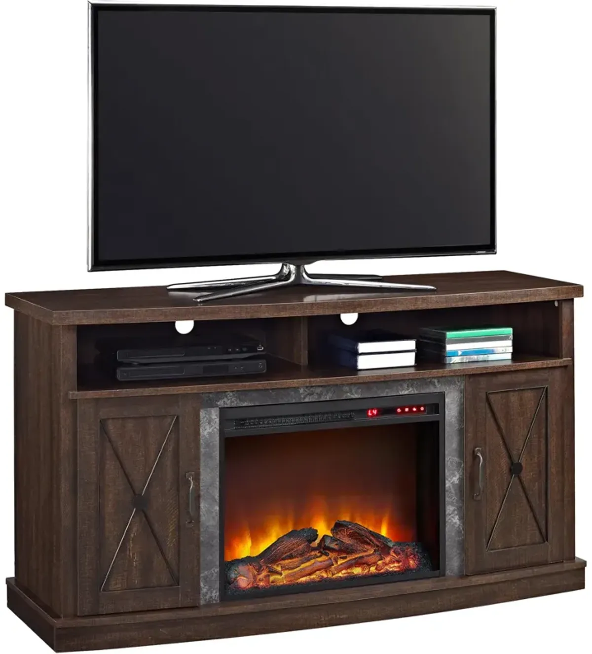 Barrow Creek Electric Fireplace Space Heater TV Stand for TVs up to 60"