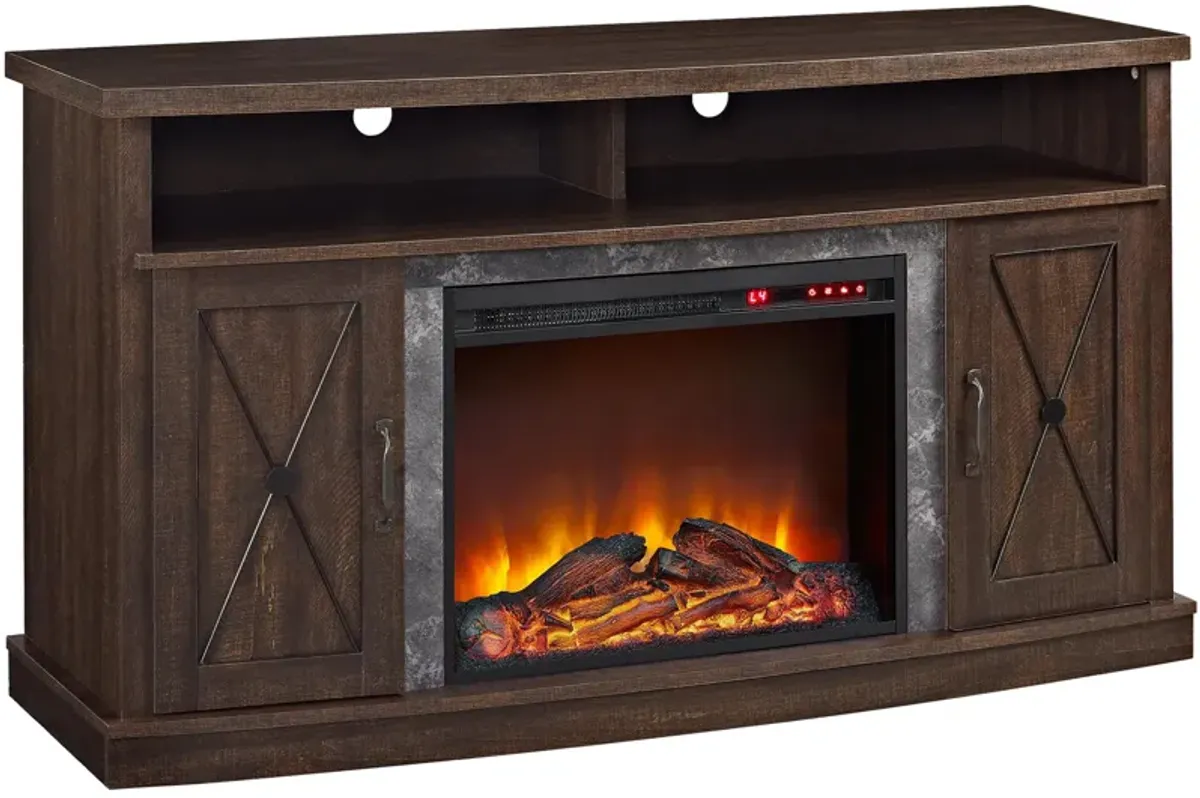 Barrow Creek Electric Fireplace Space Heater TV Stand for TVs up to 60"