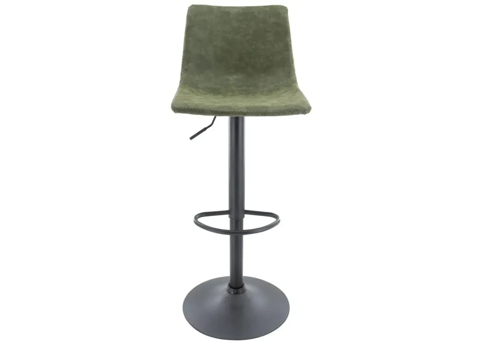 LeisureMod Tilbury Modern Adjustable Bar Stool With Footrest & 360-Degree Swivel