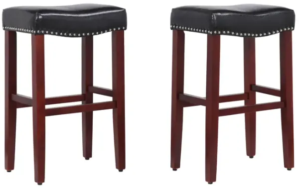 WestinTrends 29" Upholstered Saddle Seat Bar Stool (Set of 2)