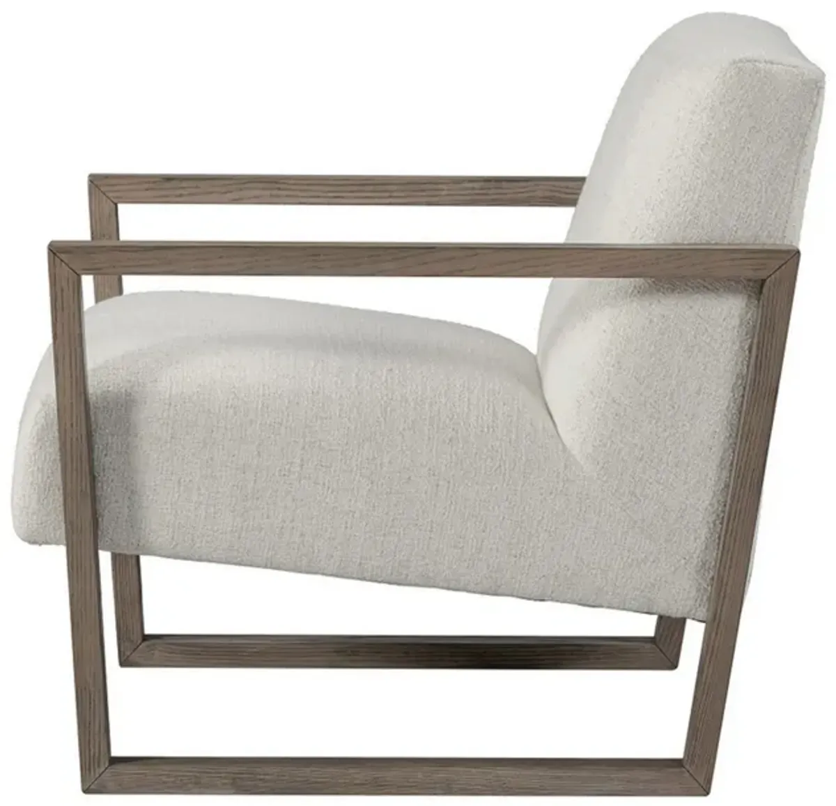 Cvi 31 Inch Armchair, Cushioned Seat, Taupe Framed Legs, Off White Finish - Benzara