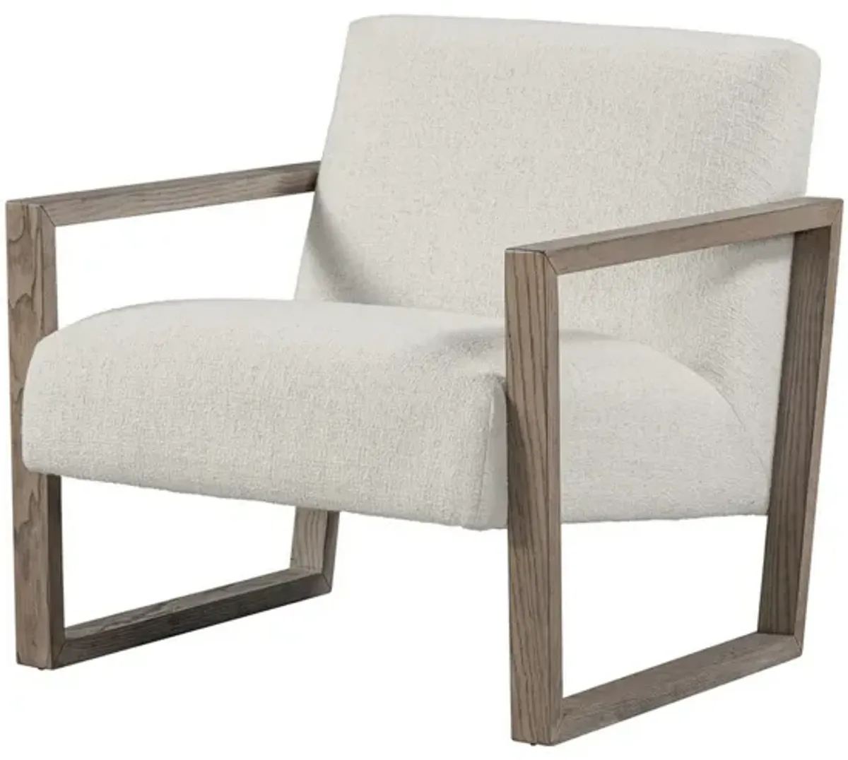 Cvi 31 Inch Armchair, Cushioned Seat, Taupe Framed Legs, Off White Finish - Benzara